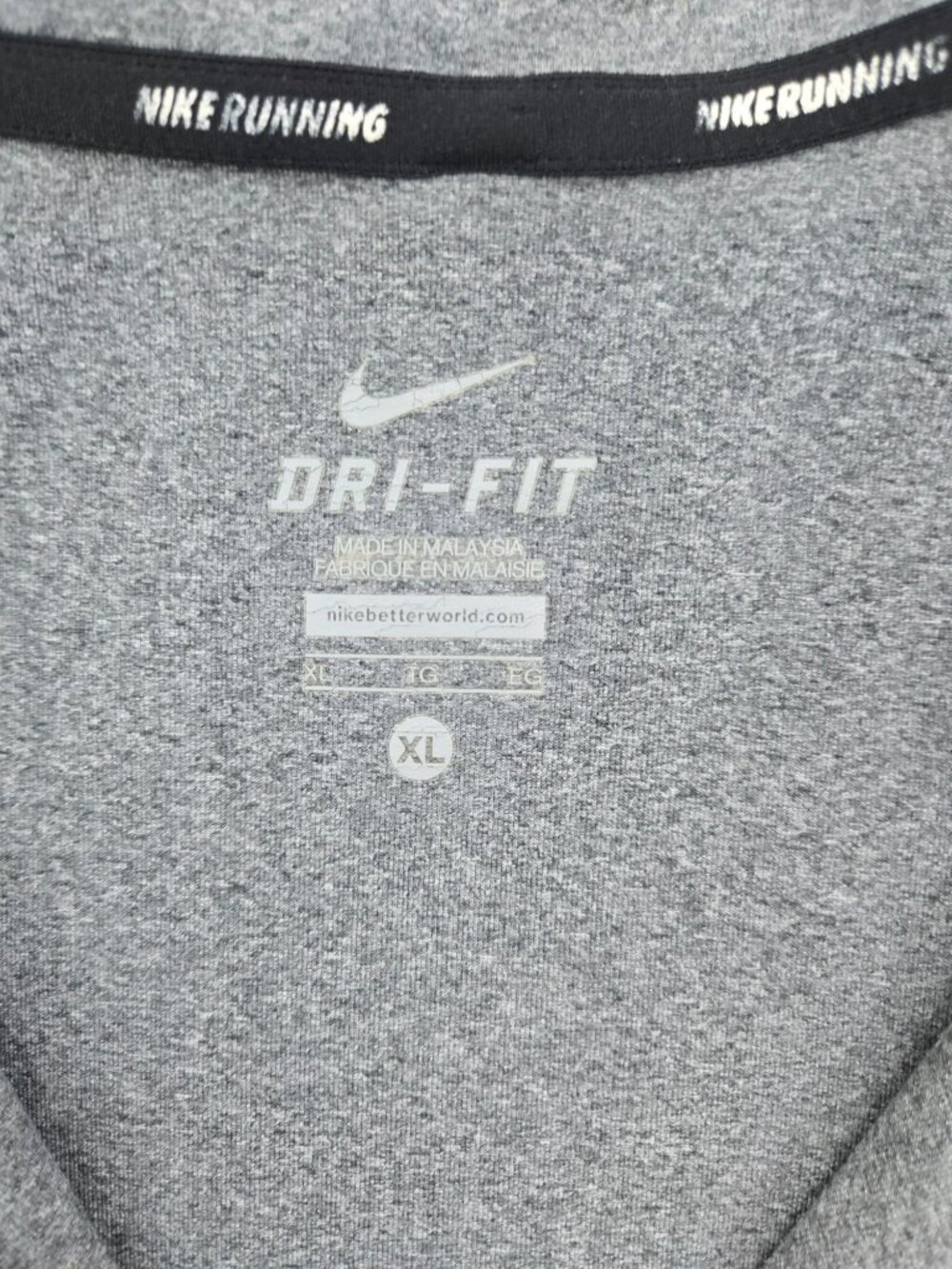 Nike Mens Dri-Fit Gray 1/4 Zip Running Shirt XL - Picture 5 of 7